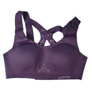 Victoria's Secret Wirefree Sport Angel Max Bra Purple 34B Laser Cut Wide Strap